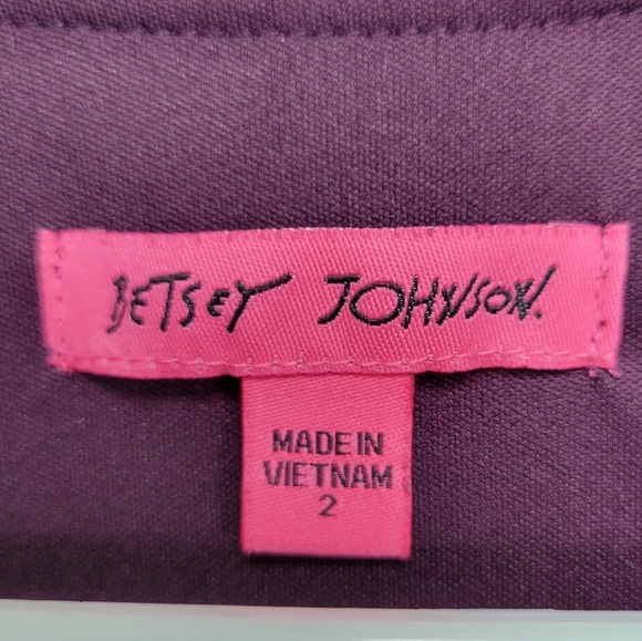 Betsey Johnson Vintage Velvet Polka Dot Wrap Dress Purple Size 2 - Picture 11 of 12